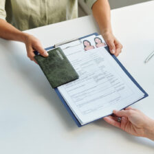 High Angle Of Unrecognizable Woman Applying For Travel Visa In E
