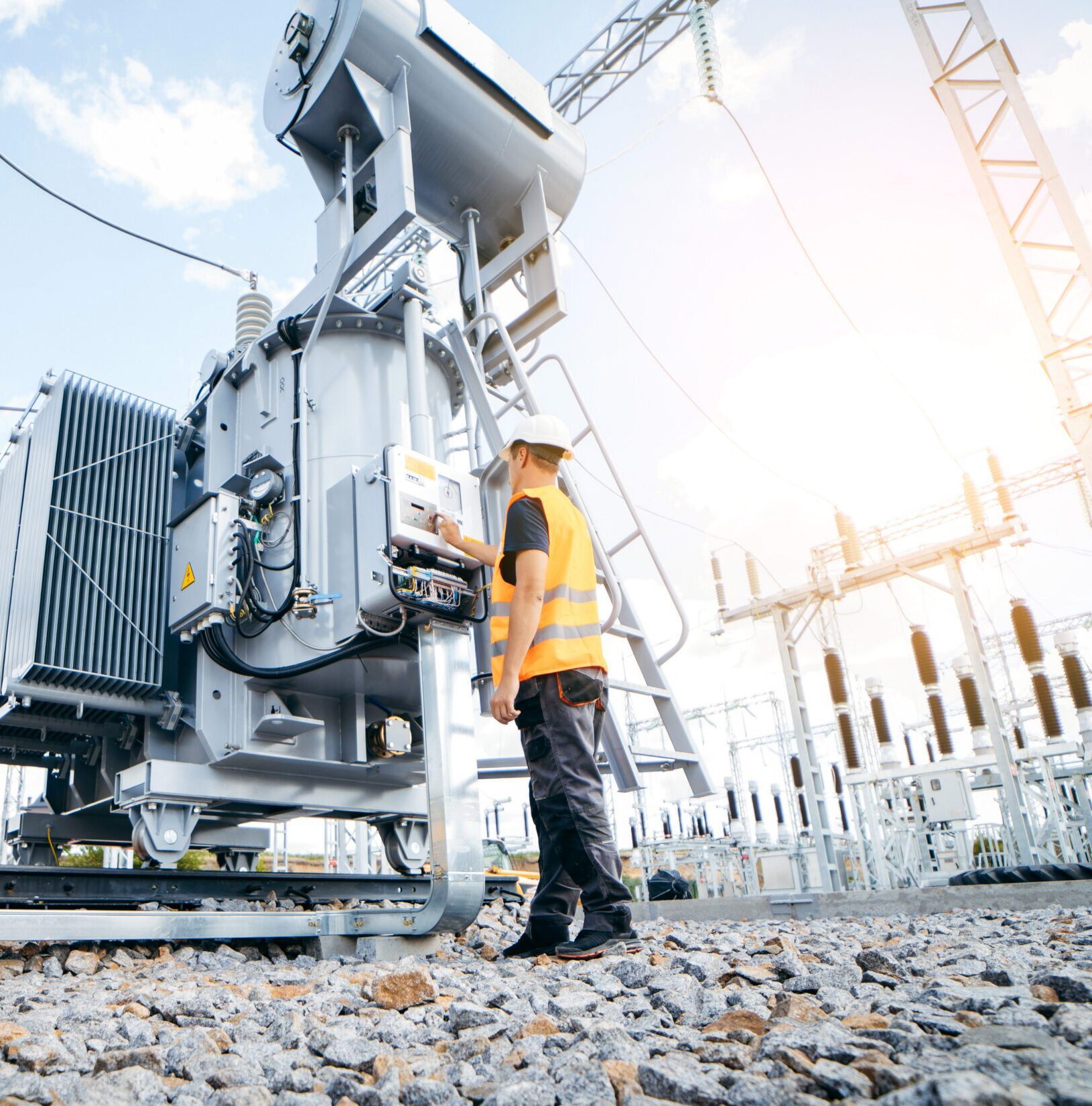 Adult electrical engineer inspect the electrical systems. electrical engineer inspect the electrical systems.