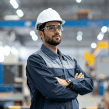 mechanical engineer in warehouse